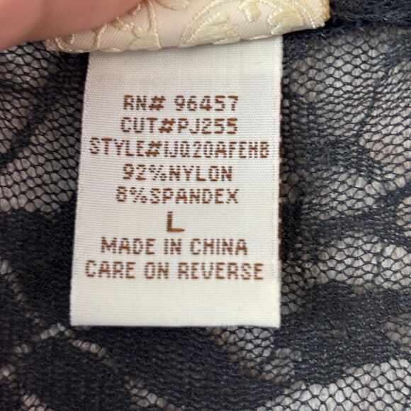 Daytrip Women Whimsigoth Witchy Rhinestone Lace Top Size L Black Vamp Dark Boho - Picture 4 of 7